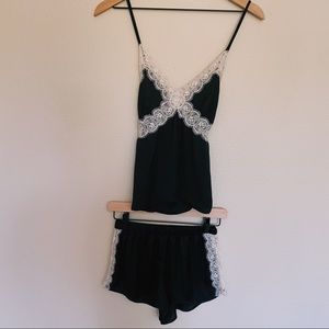 H&M Black & White Satin Pajama Set